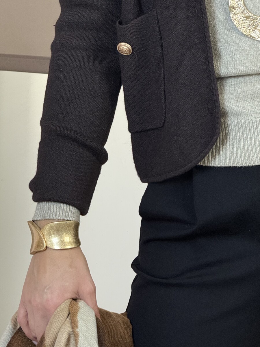 Arany ívelt karkötő - arany - Kép 3