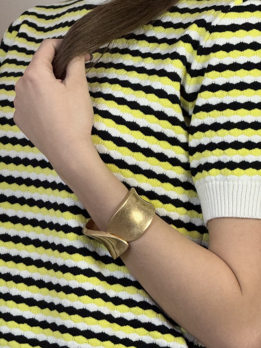 Arany ívelt karkötő - arany - Kép 6