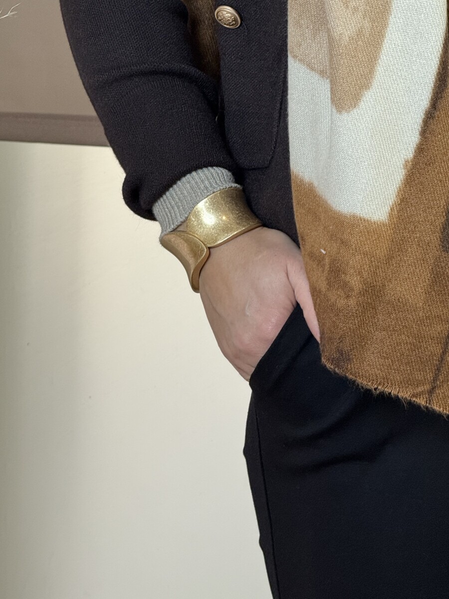 Arany ívelt karkötő - arany - Kép 6