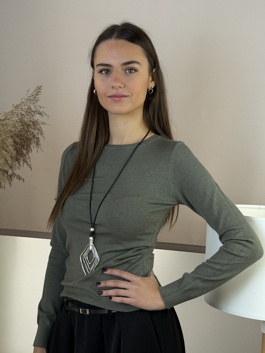 Rombusz medálos nyaklánc - ezüst - Kép 1