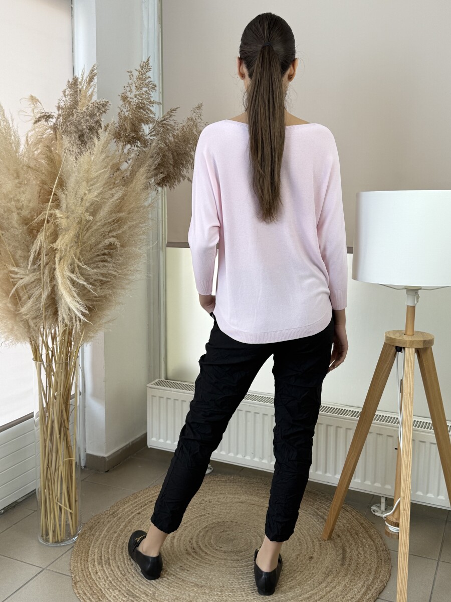 Oldalt gombos megkötős nadrág - fekete - Kép 6