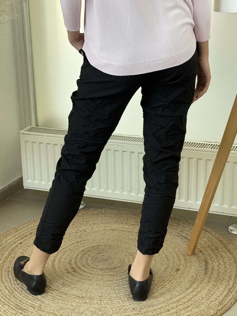 Oldalt gombos megkötős nadrág - fekete - Kép 12