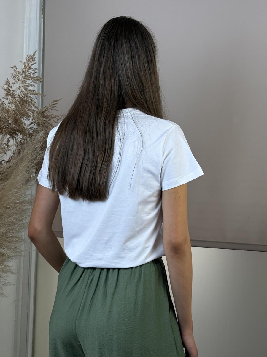 Mintás póló - fehér-khaki - Kép 12