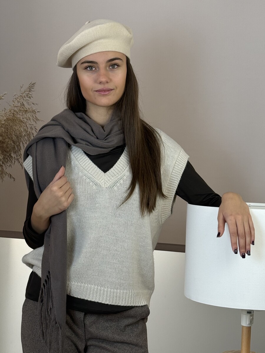 Barett sapka - beige - Kép 2