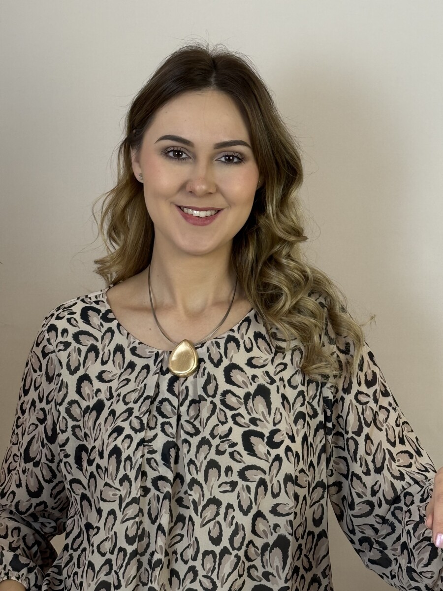 Csipett nyakú blúz - homok - Kép 8