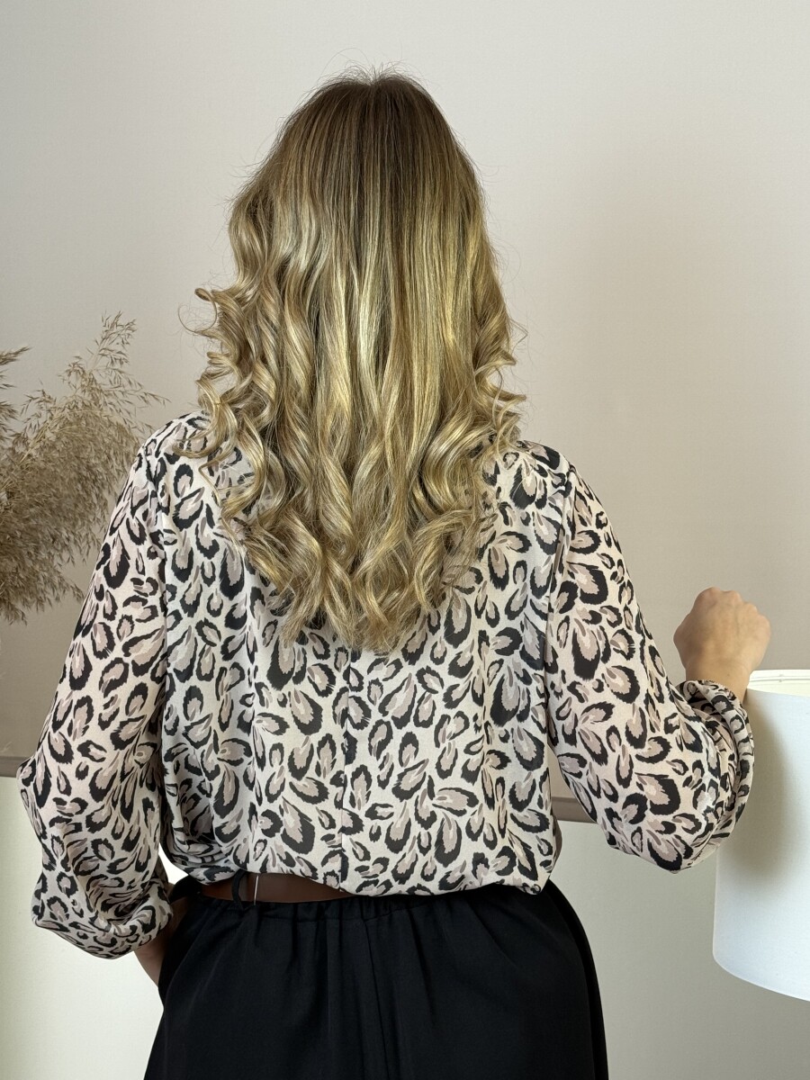 Csipett nyakú blúz - homok - Kép 18