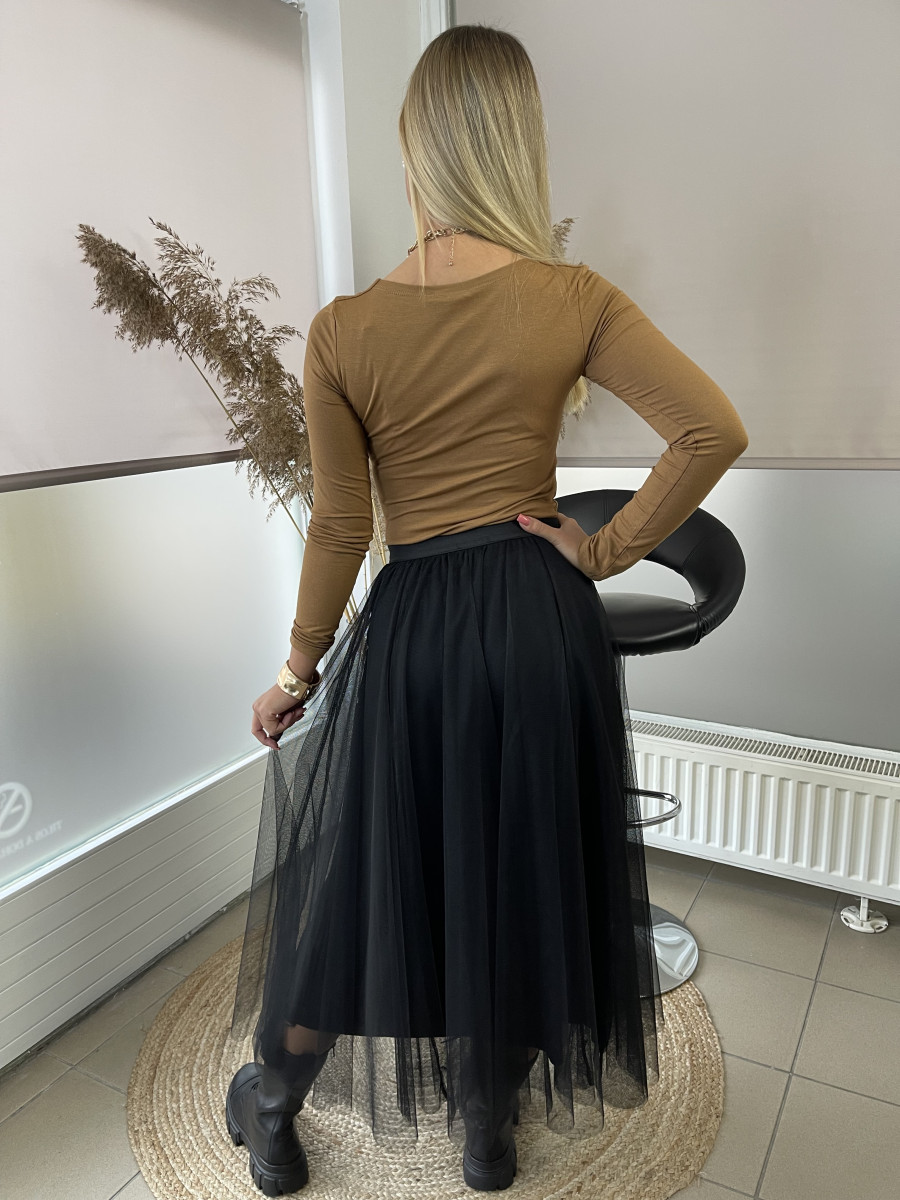 Maxi tüll szoknya - fekete - Kép 7