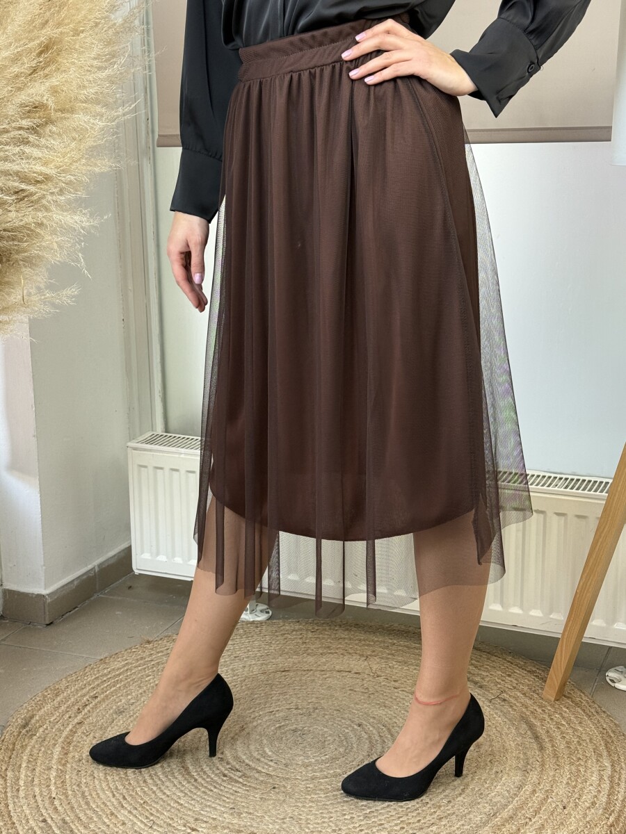Tüll szoknya - barna - Kép 11