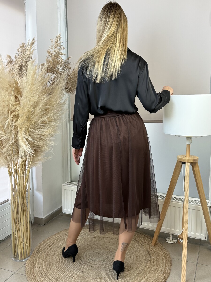 Tüll szoknya - barna - Kép 13