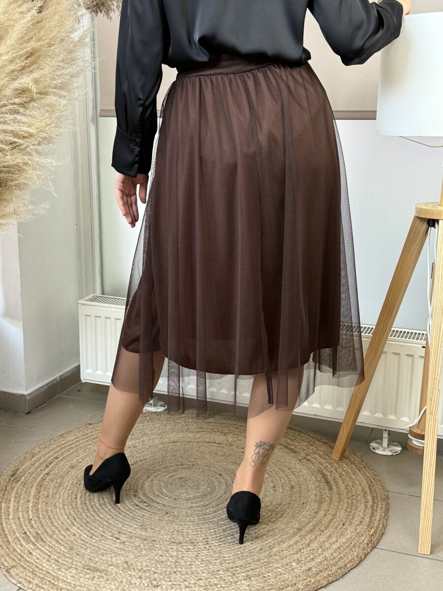 Tüll szoknya - barna - Kép 8