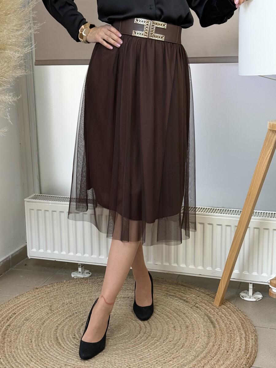 Tüll szoknya - barna - Kép 4