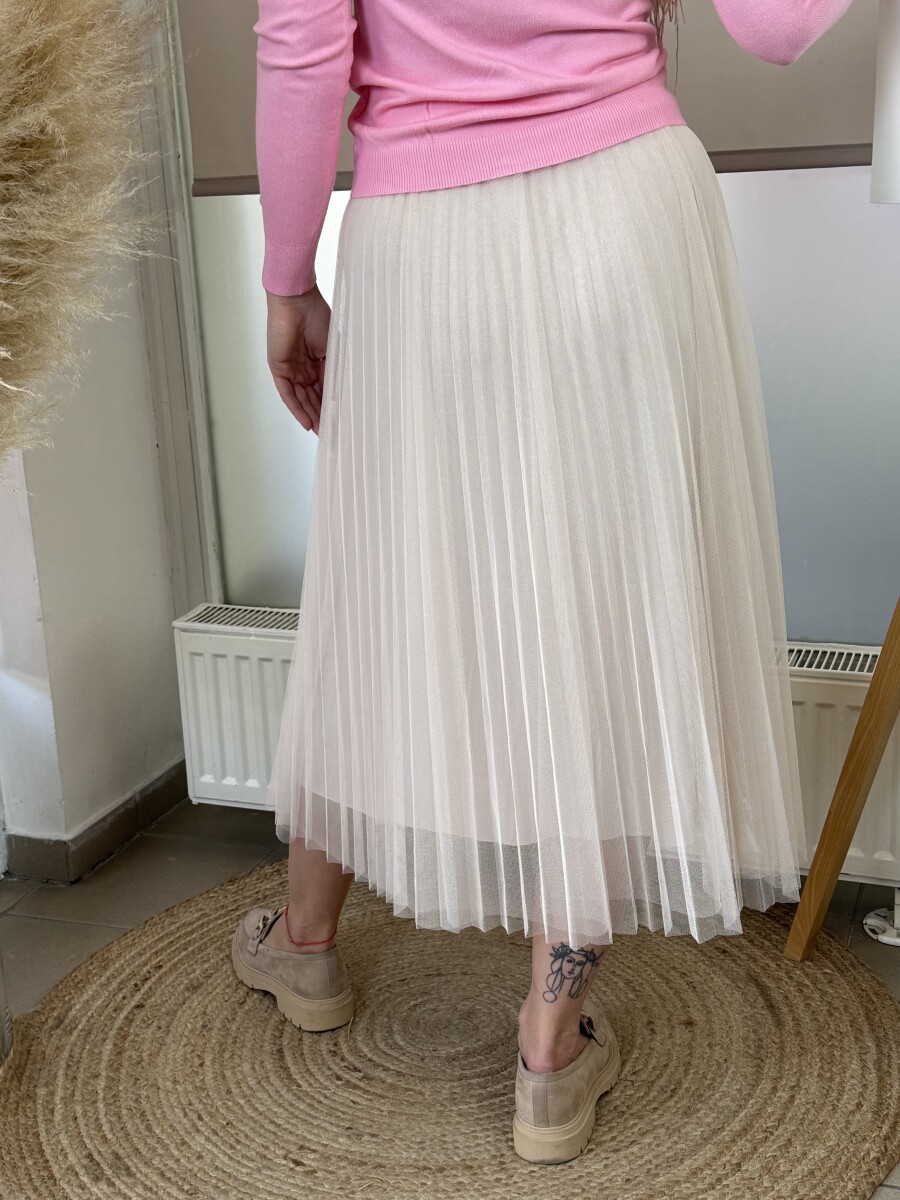 Plisszírozott tüll szoknya - bézs - Kép 10