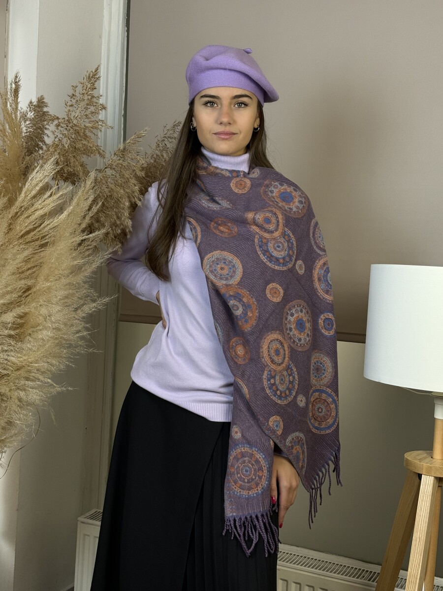 Körmintás rojtos sál