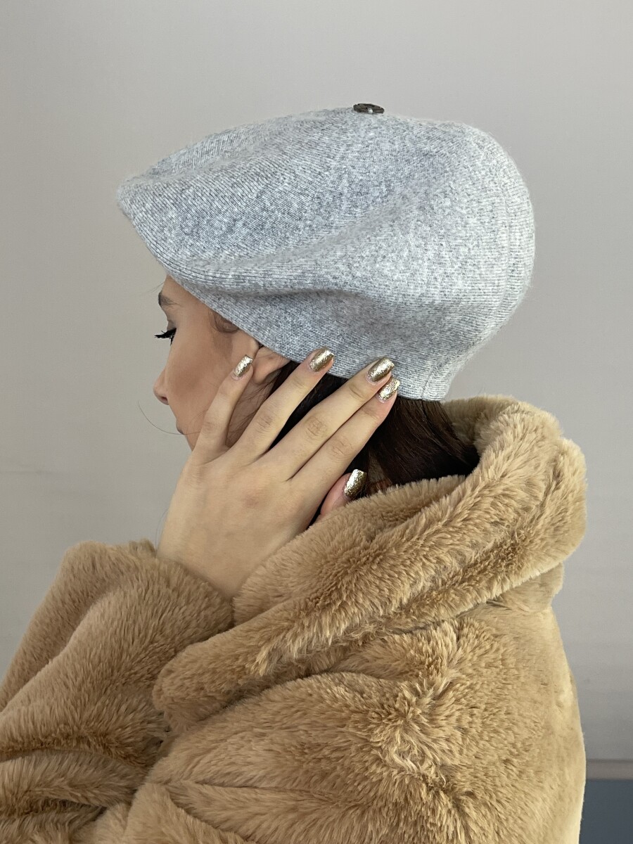 Bojtos barett sapka - világosszürke - Kép 7