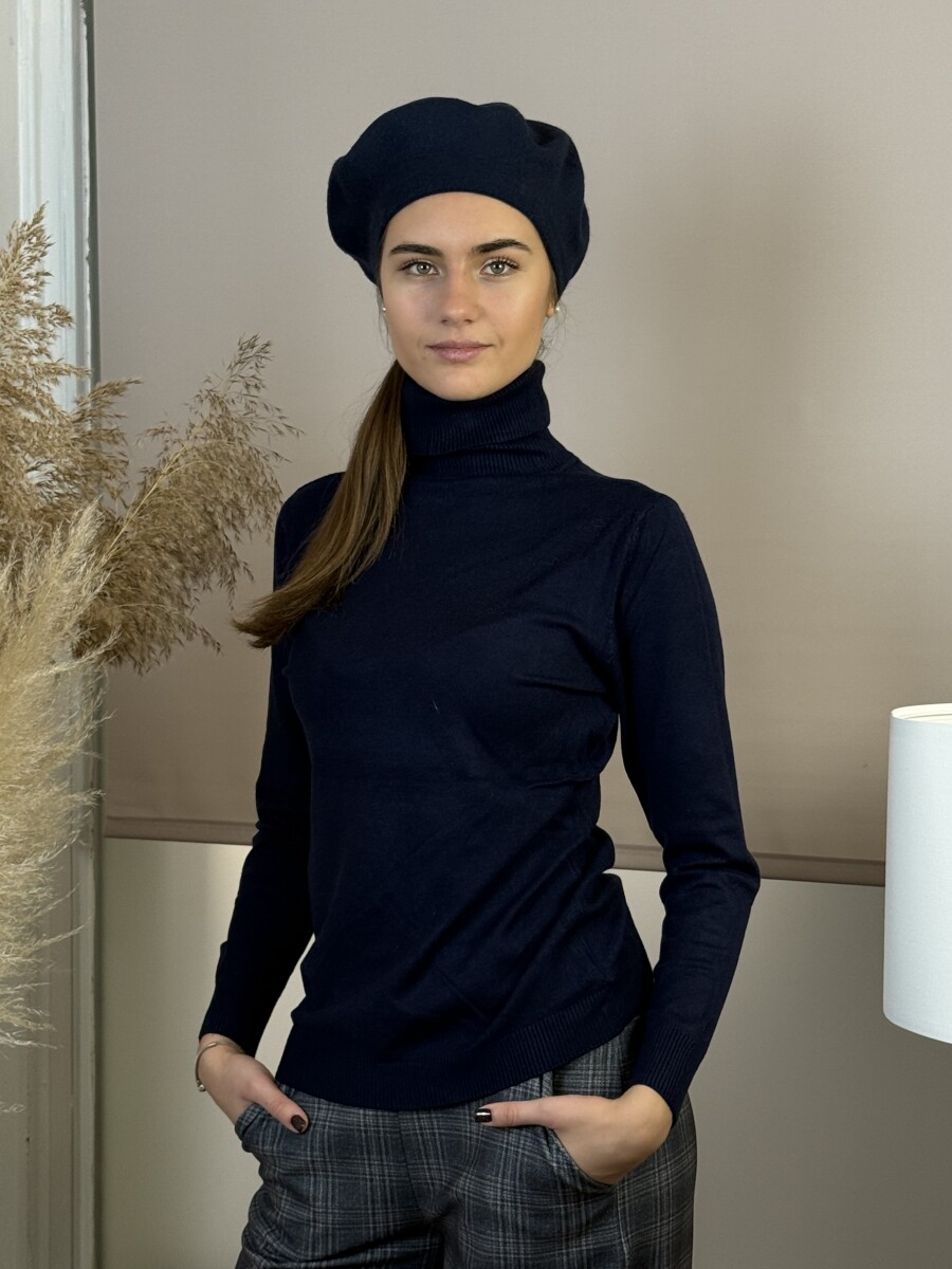 Barett sapka - sötétkék - Kép 2