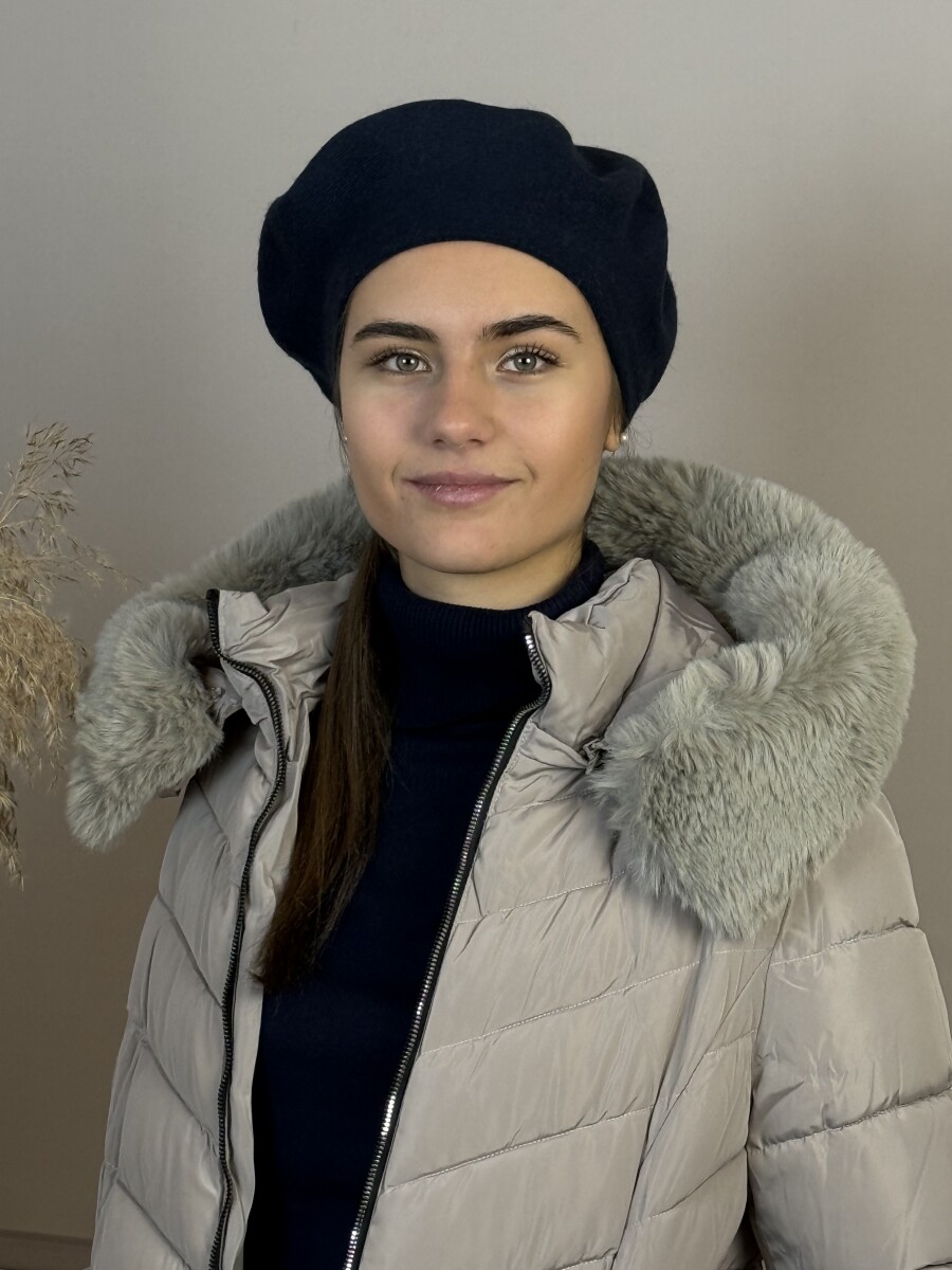 Barett sapka - sötétkék - Kép 4