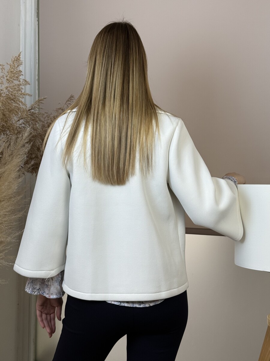 Szivacs kabát tölcsér ujjal - törtfehér - Kép 7