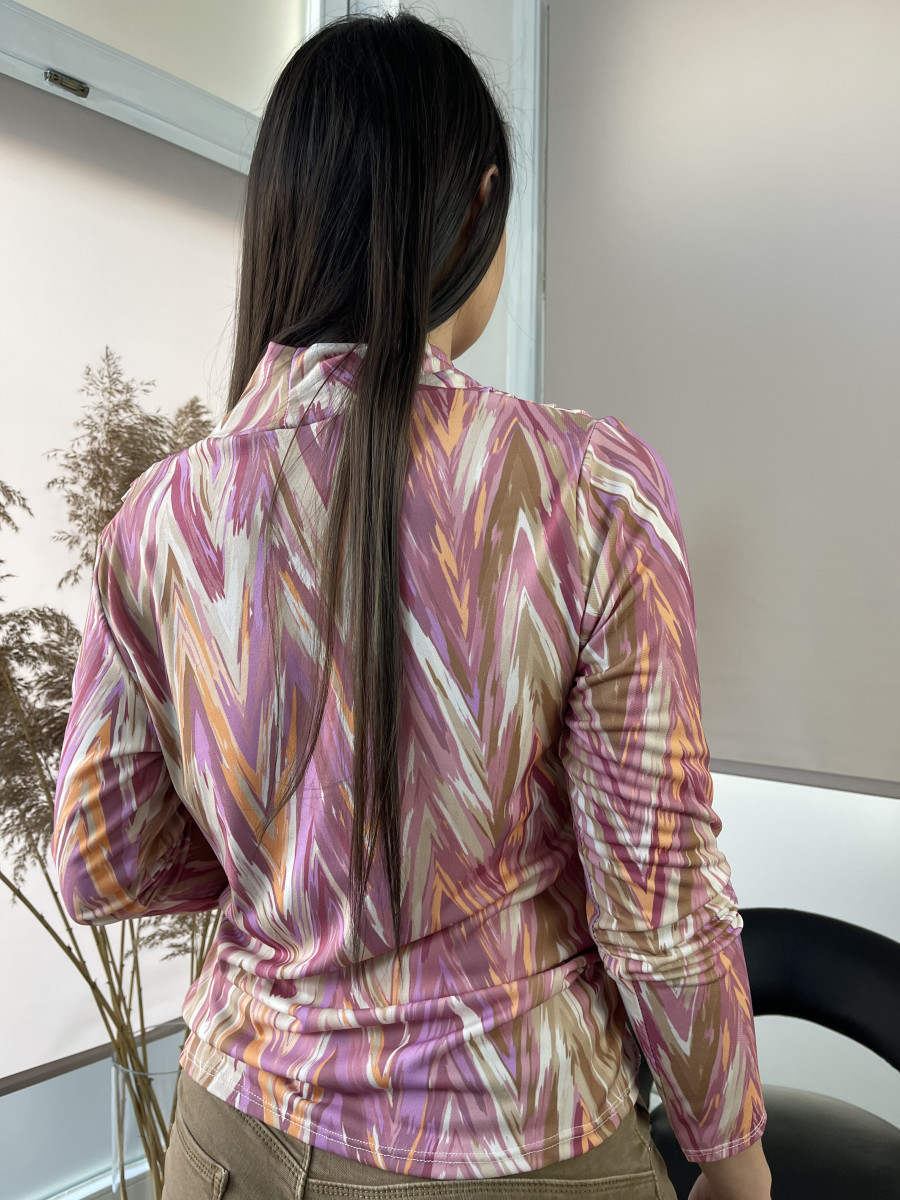 Ejtett nyakú blúz - mályva - Kép 7