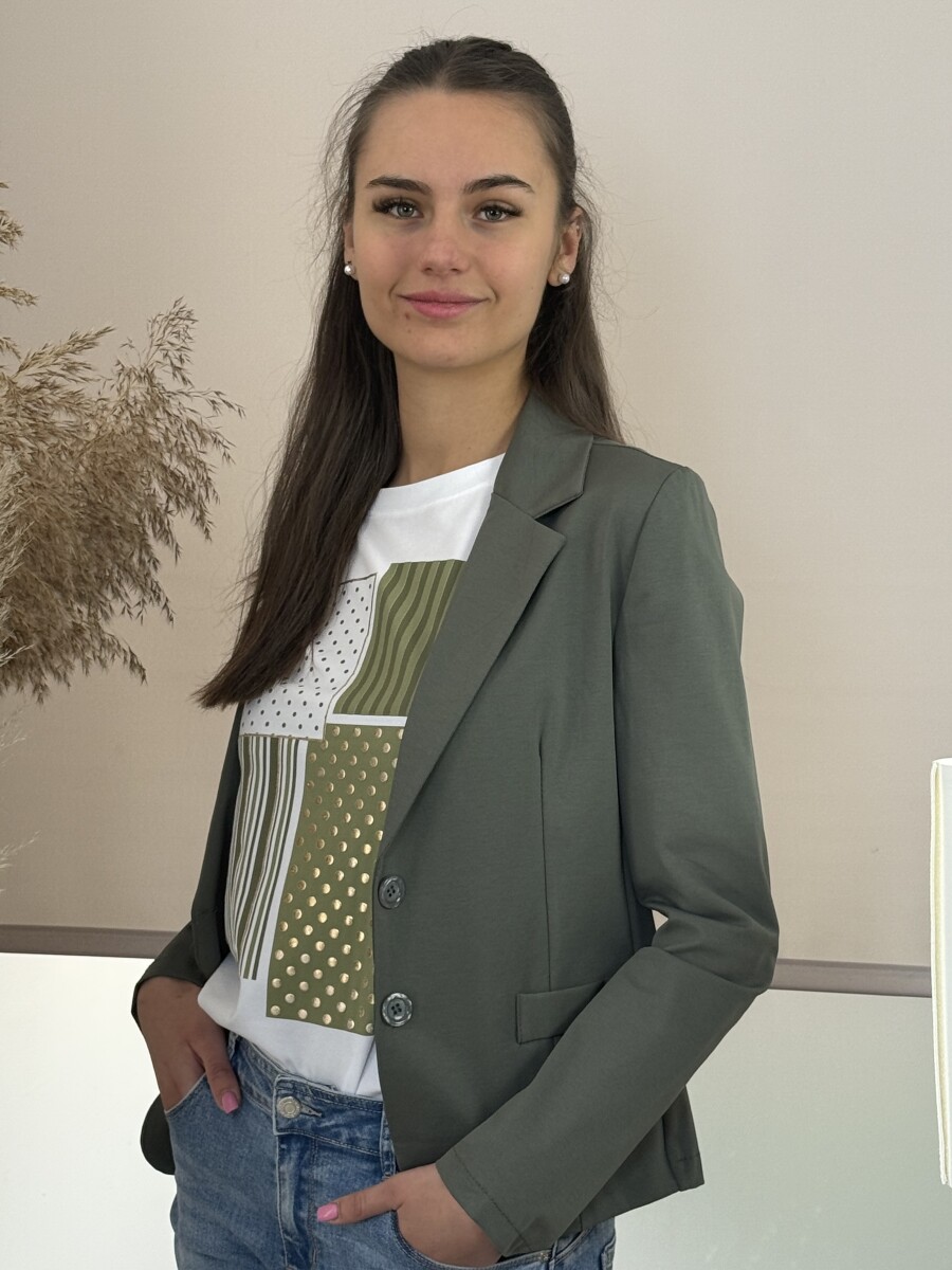 Gombos csinos blézer - khaki - Kép 9