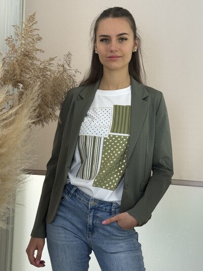 Gombos csinos blézer - khaki