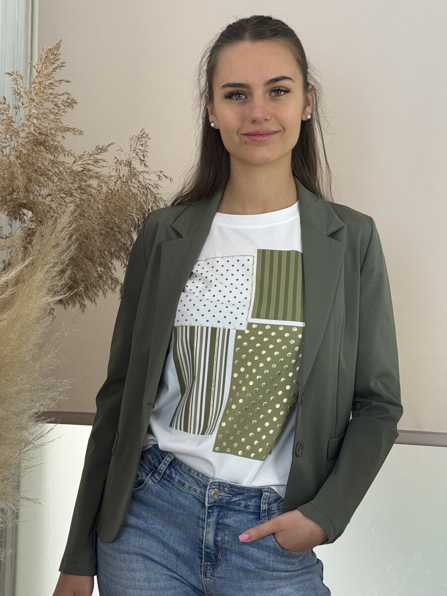 Gombos csinos blézer - khaki - Kép 6