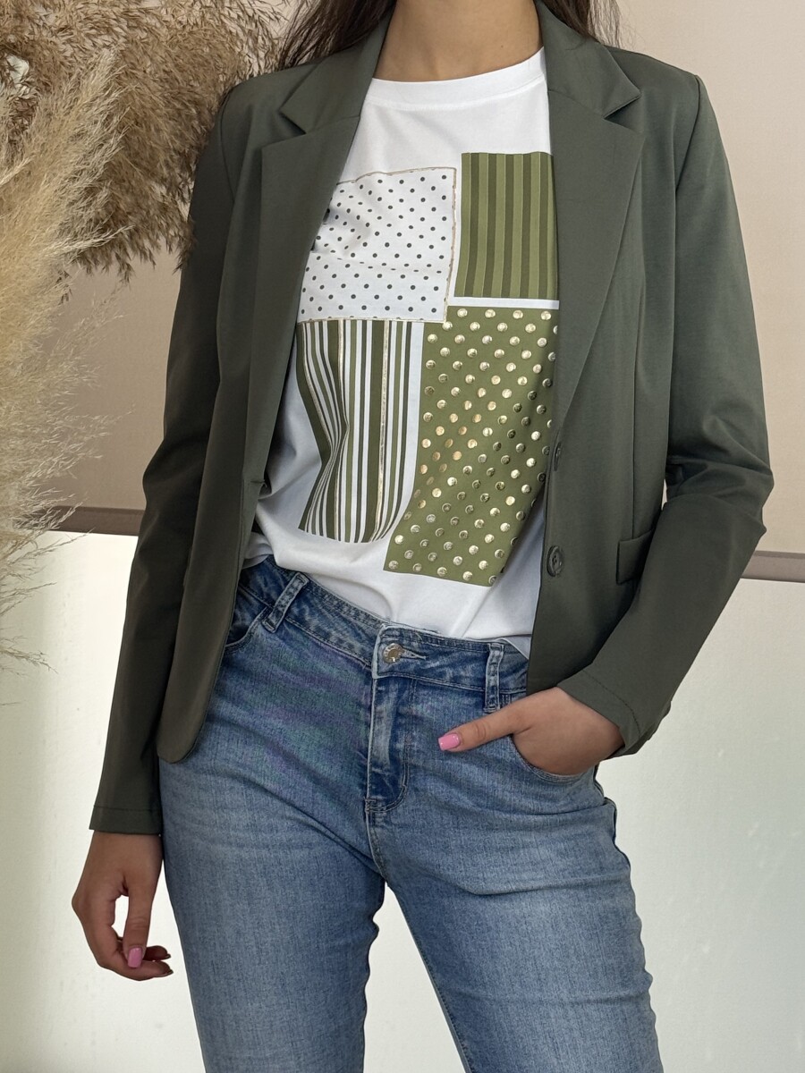 Gombos csinos blézer - khaki - Kép 16