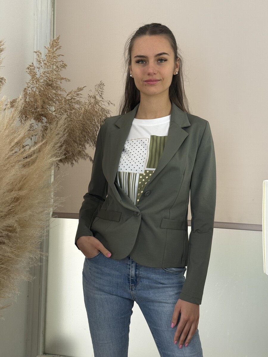 Gombos csinos blézer - khaki - Kép 13