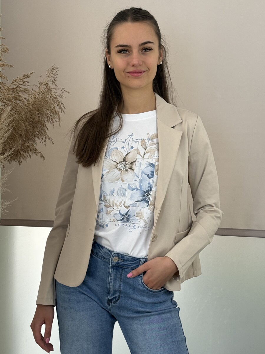 Gombos csinos blézer - bézs - Kép 15