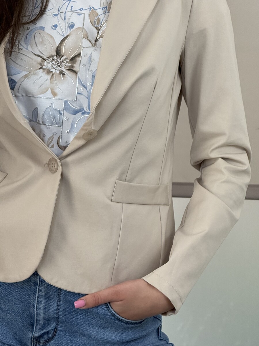 Gombos csinos blézer - bézs - Kép 12