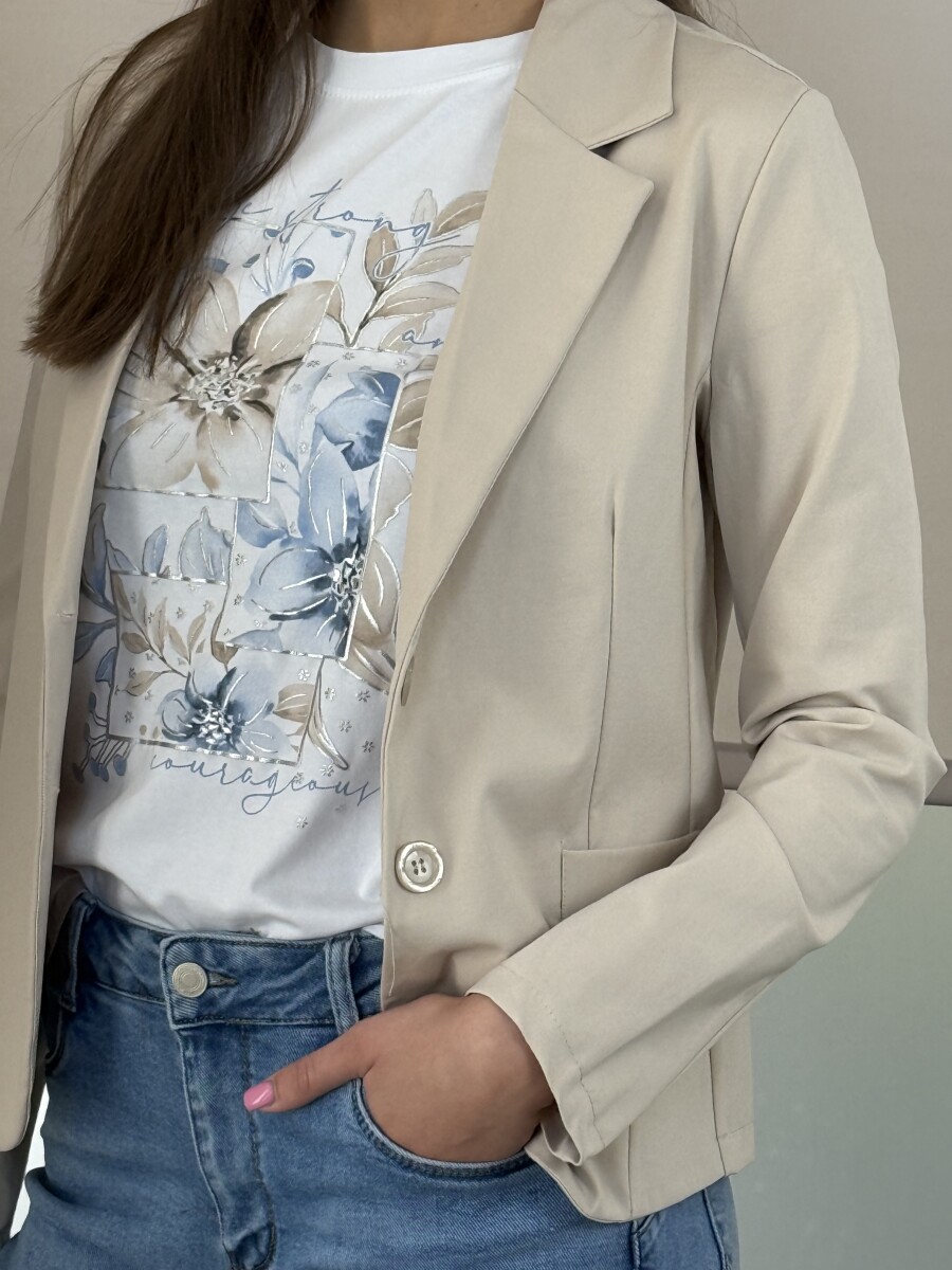 Gombos csinos blézer - bézs - Kép 7