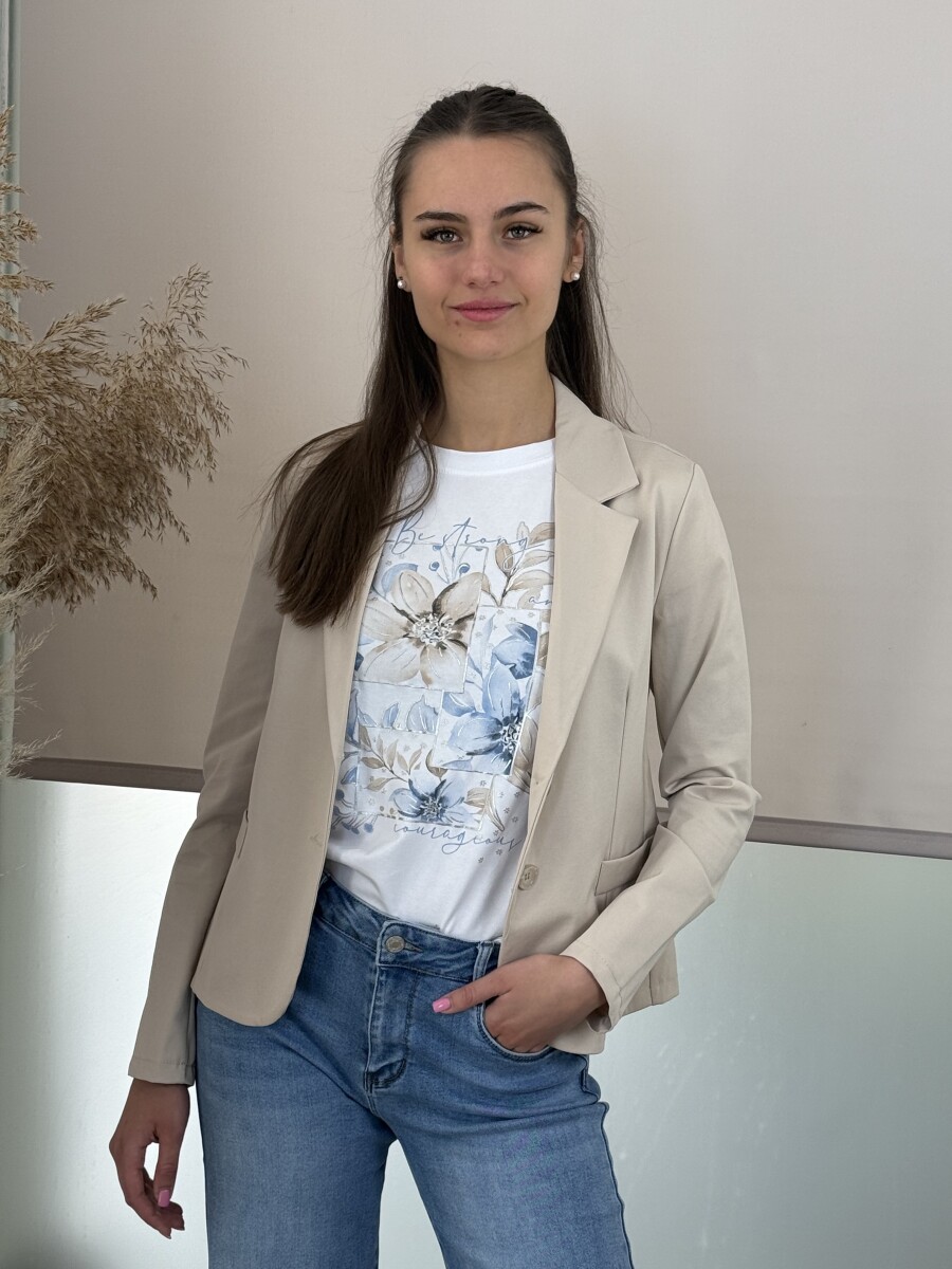 Gombos csinos blézer - bézs - Kép 3