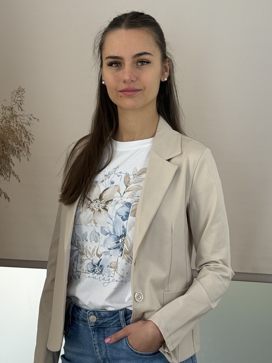 Gombos csinos blézer - bézs - Kép 6