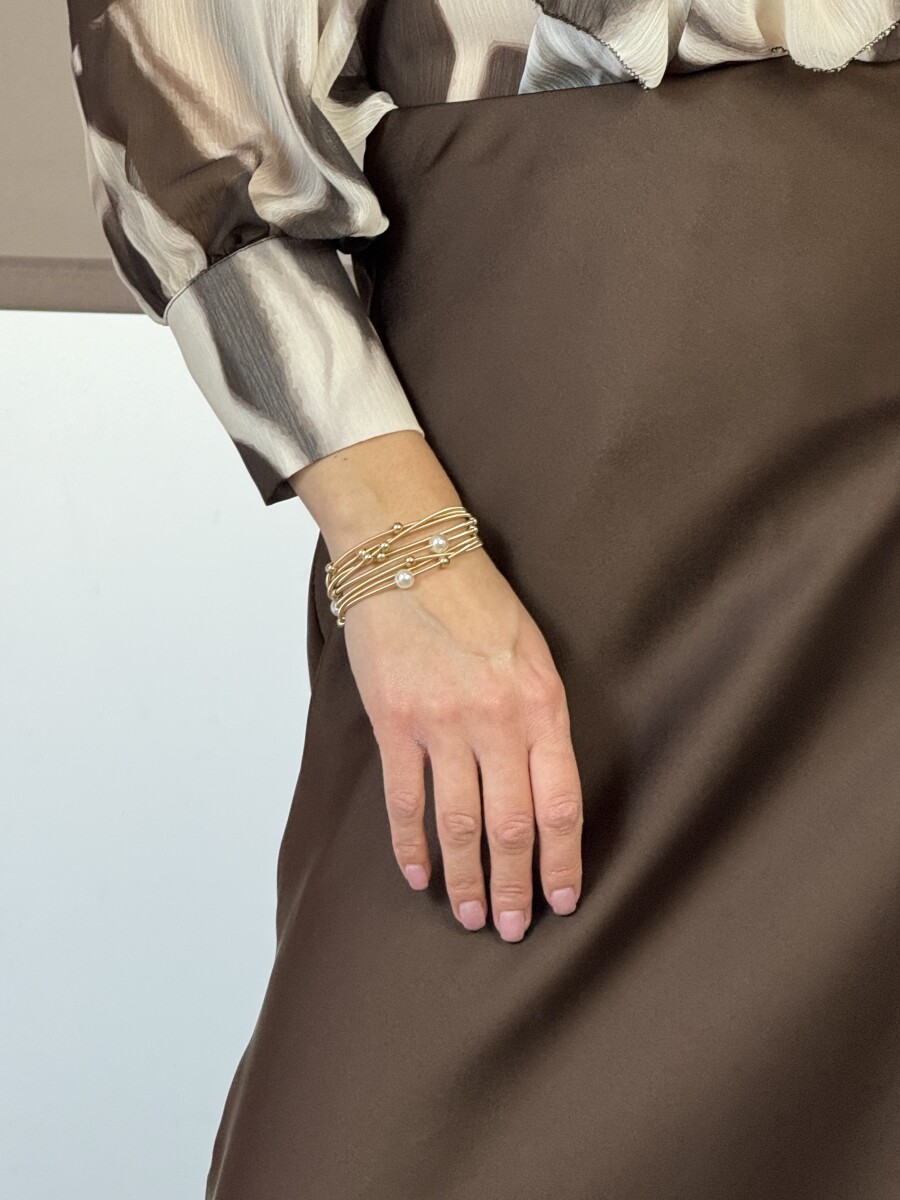 Gyöngyös rezgő karkötő - arany - Kép 6