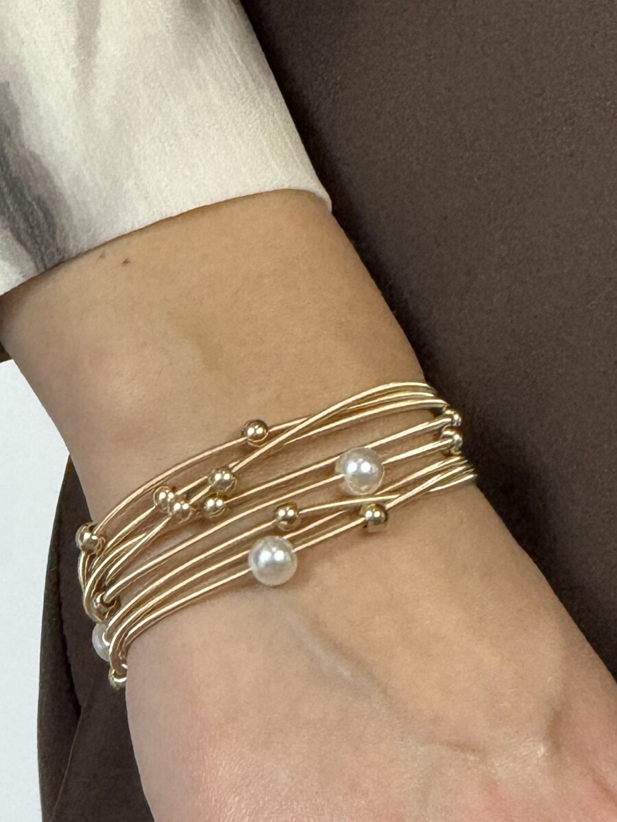 Gyöngyös rezgő karkötő - arany - Kép 4