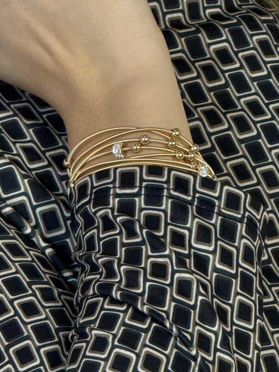 Köves rezgő karkötő - arany - Kép 4