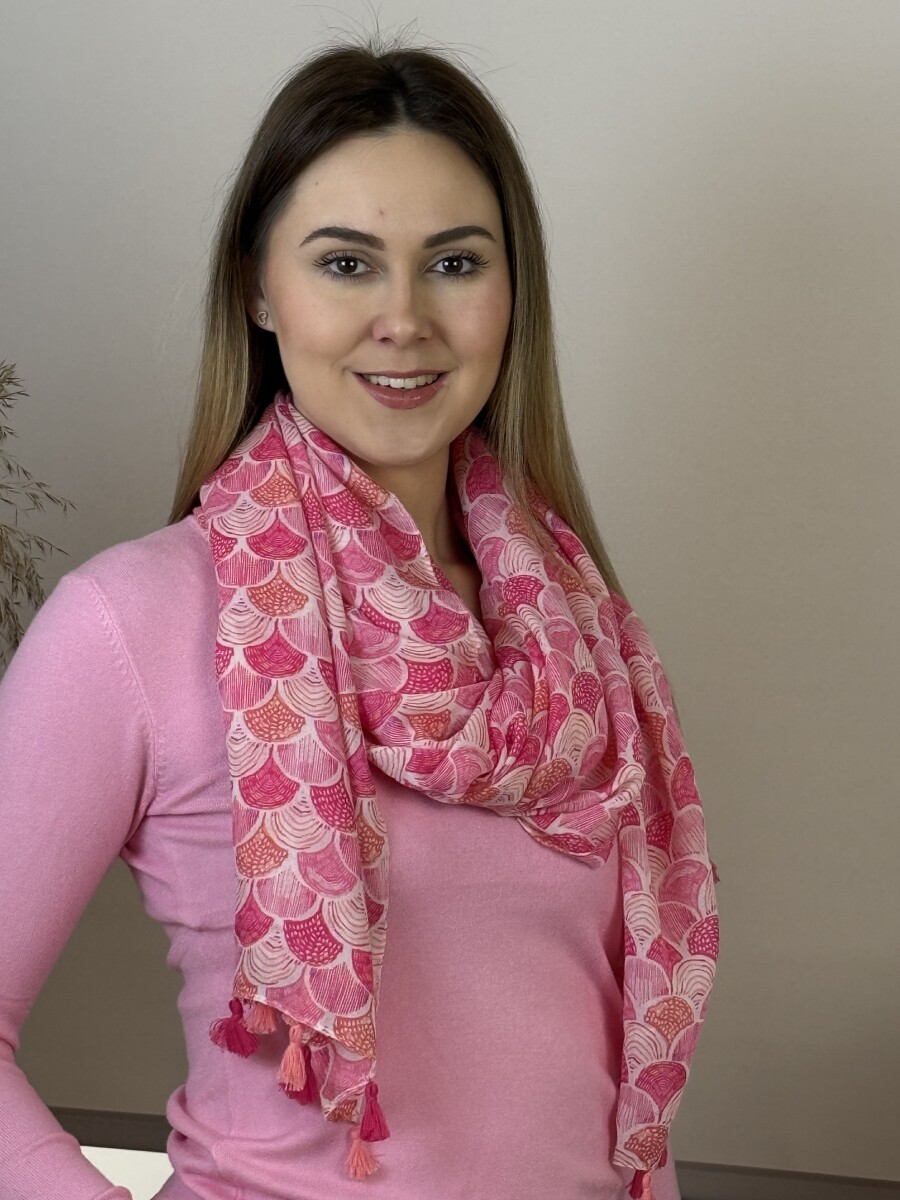 Bojtos mintás kendő - pink - Kép 14