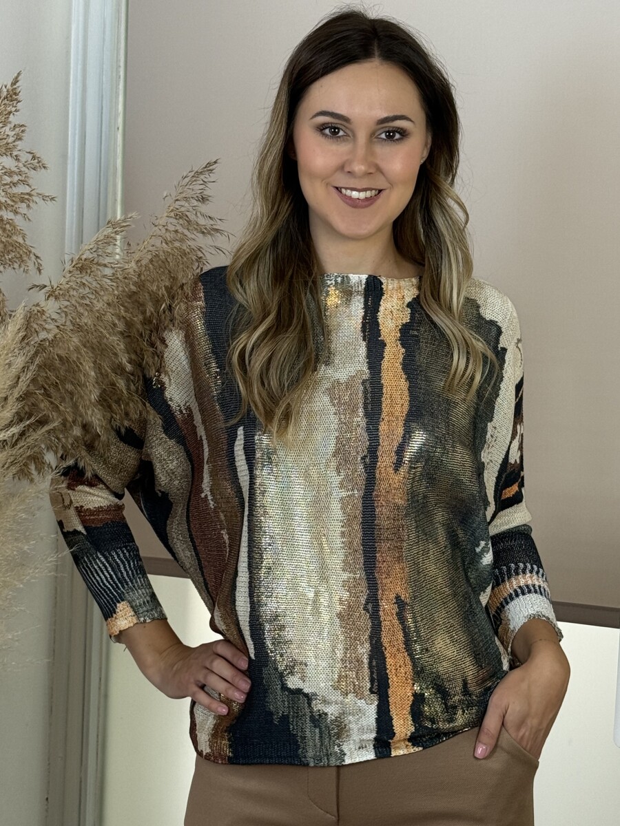 Denevérujjú horgolt pulóver