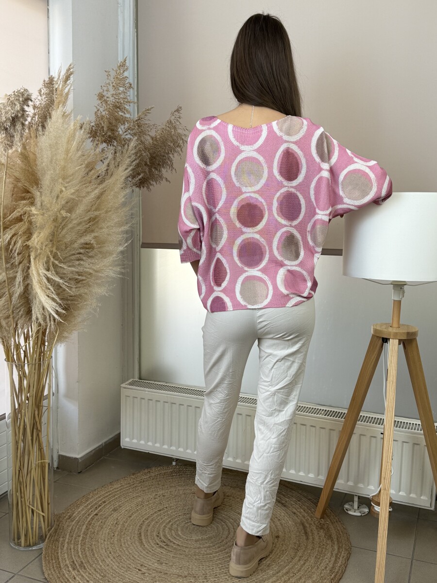 Kötős gyűrt hatású nadrág - bézs - Kép 6