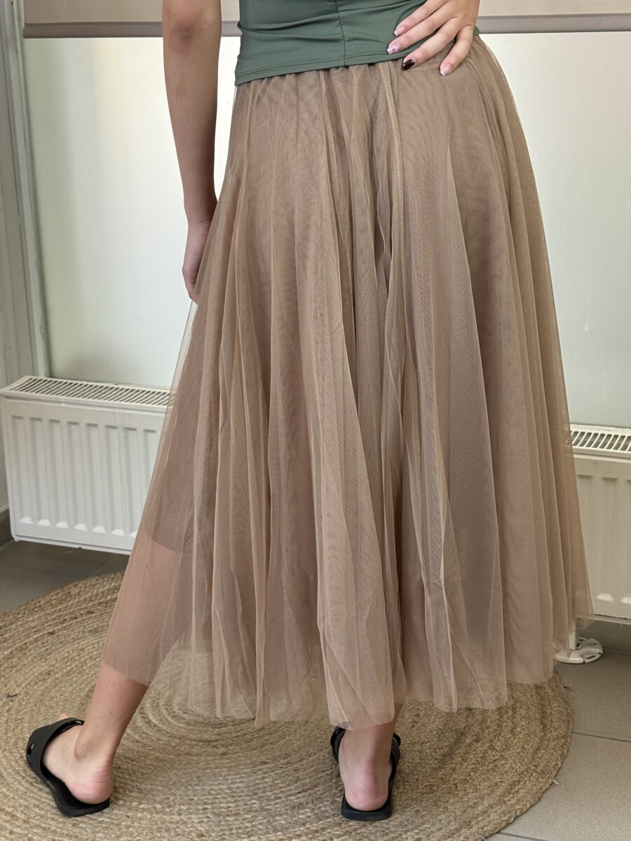 Maxi tüll szoknya - camel - Kép 11