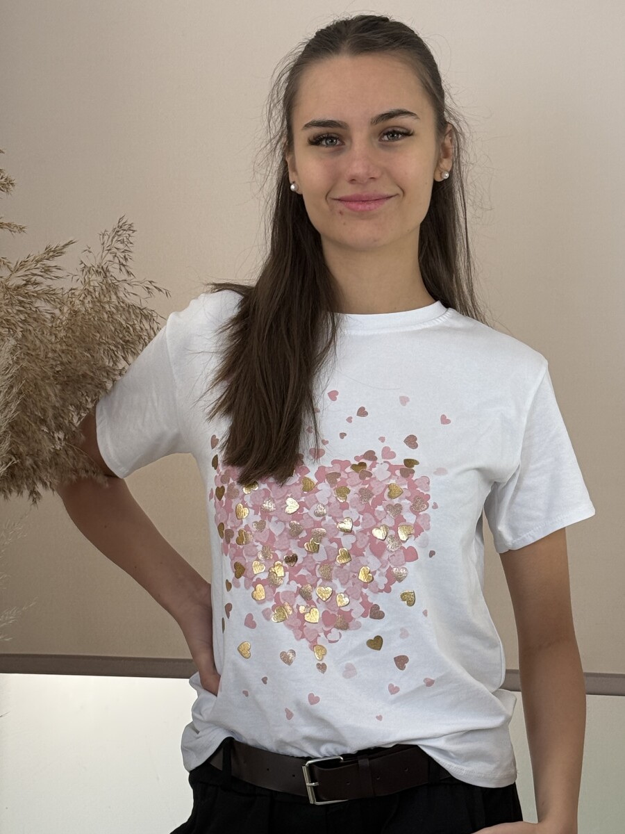 Mintás póló - rózsaszín - Kép 1