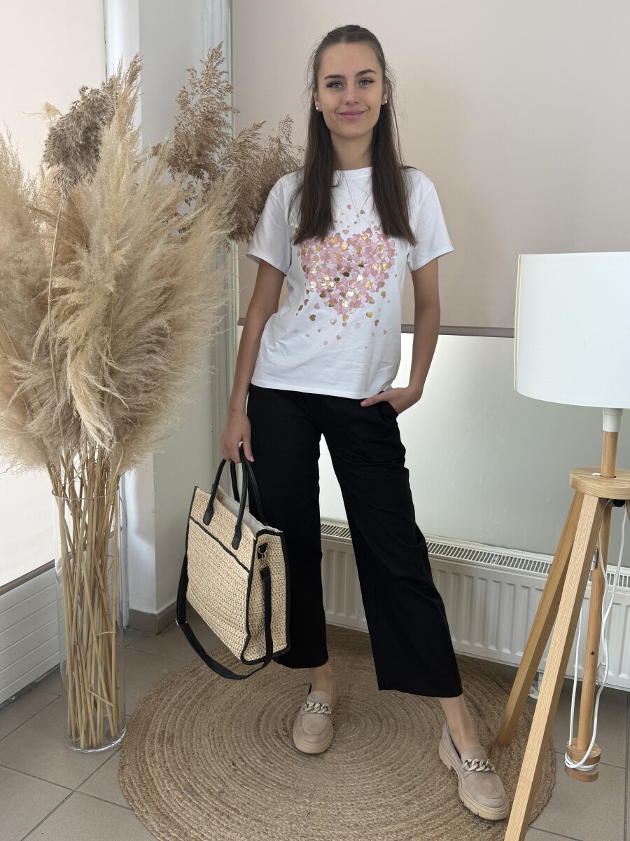 Mintás póló - rózsaszín - Kép 4