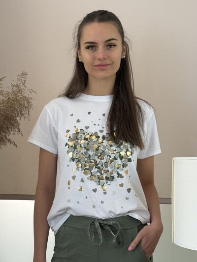 Mintás póló - khaki