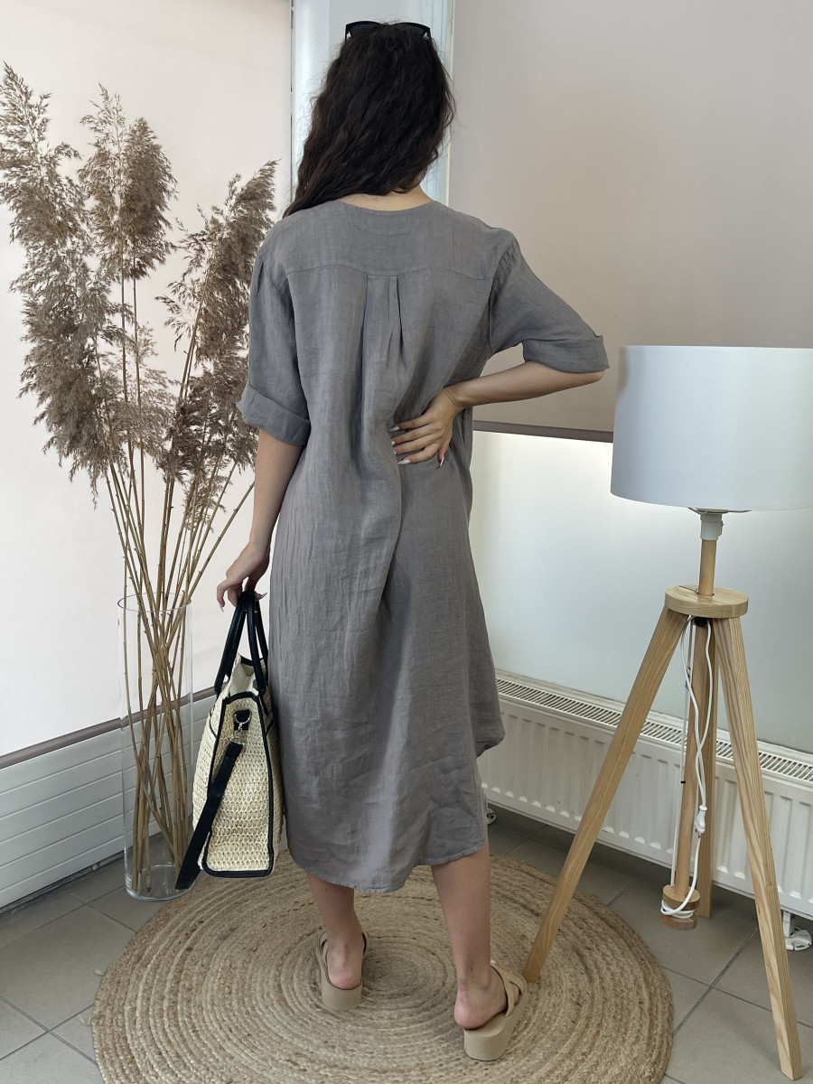 Gombos len ruha - homok - Kép 14