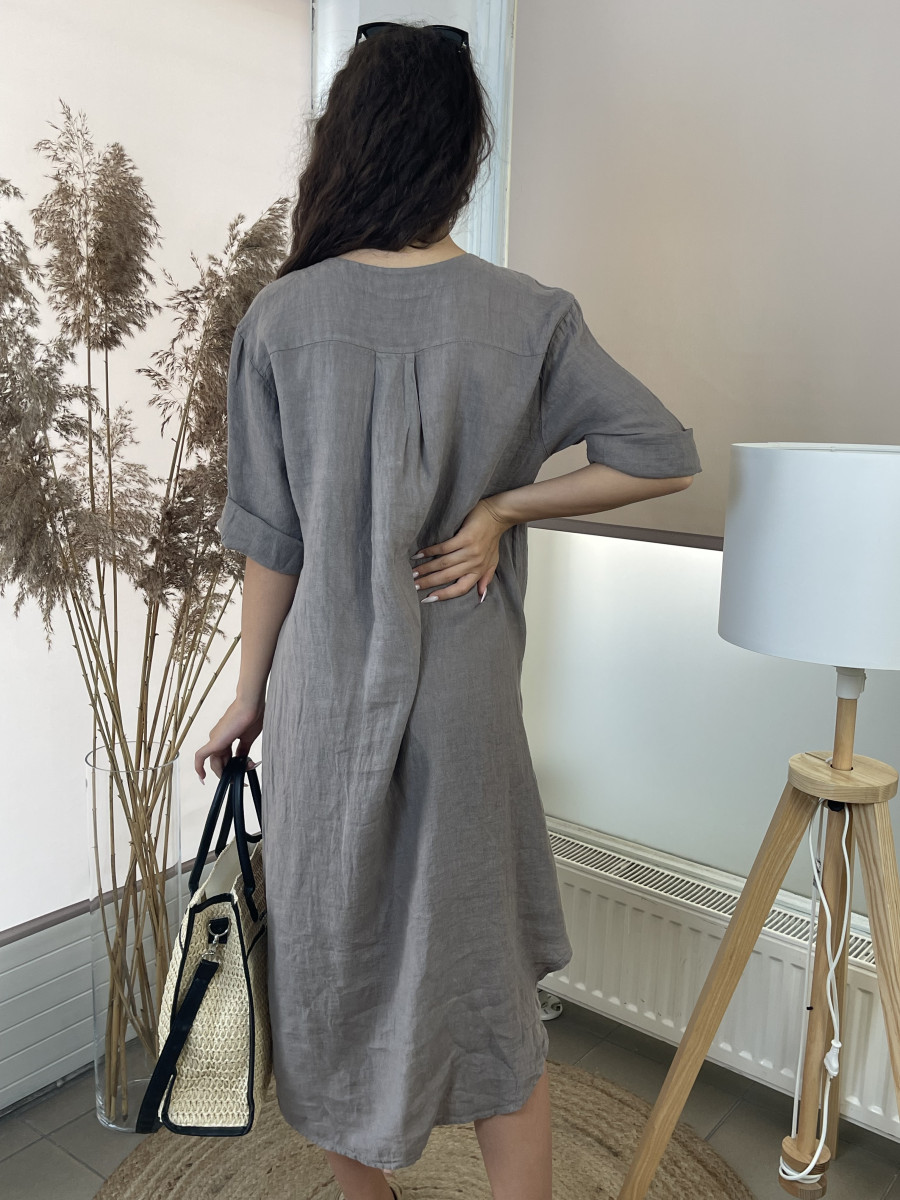 Gombos len ruha - homok - Kép 13