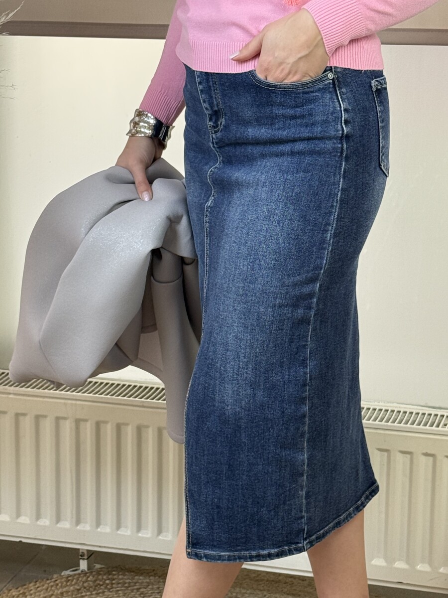 Farmerszoknya - farmerkék - Kép 3