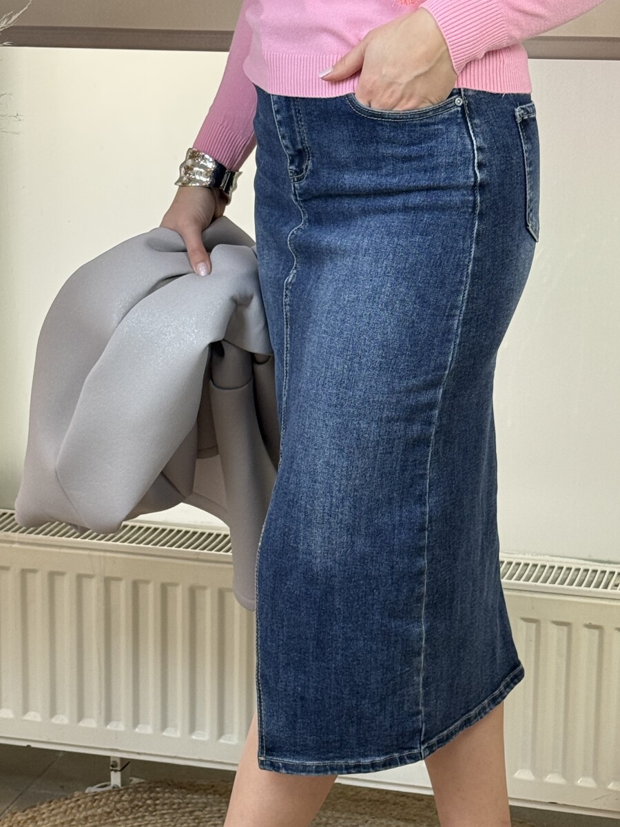 Farmerszoknya - farmerkék - Kép 15