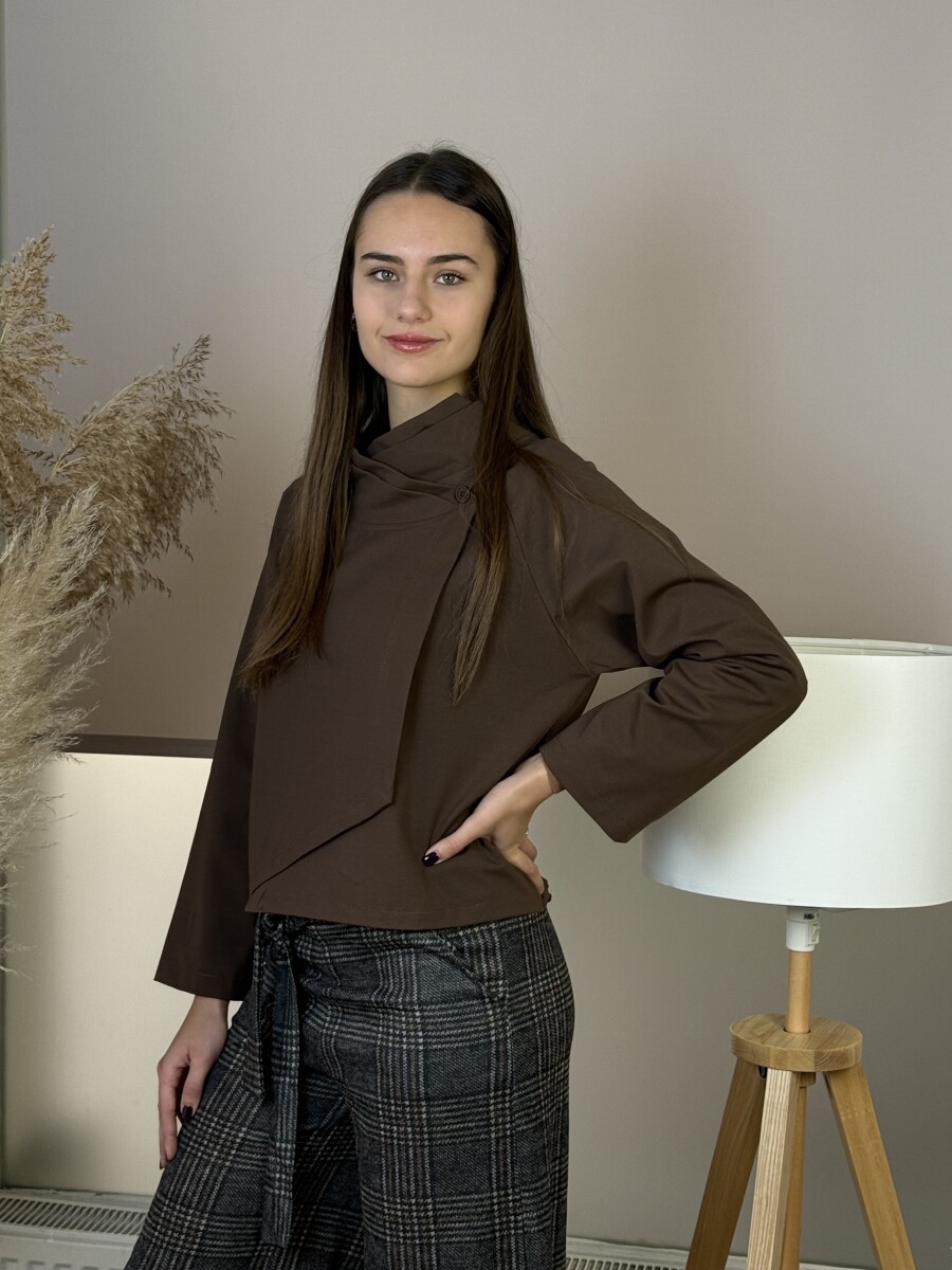 Gombos boleró - barna - Kép 6