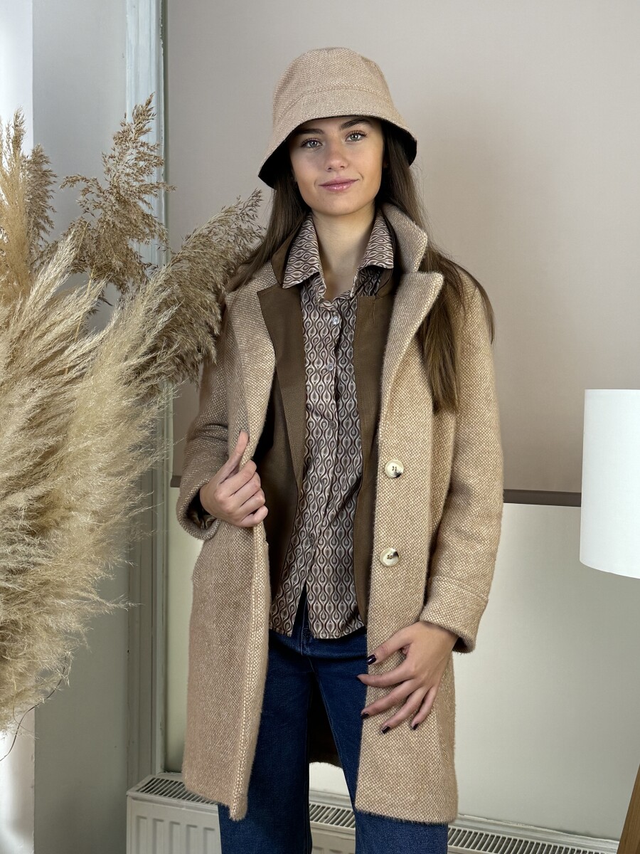 Cirmos szöverkabát - camel - Kép 6