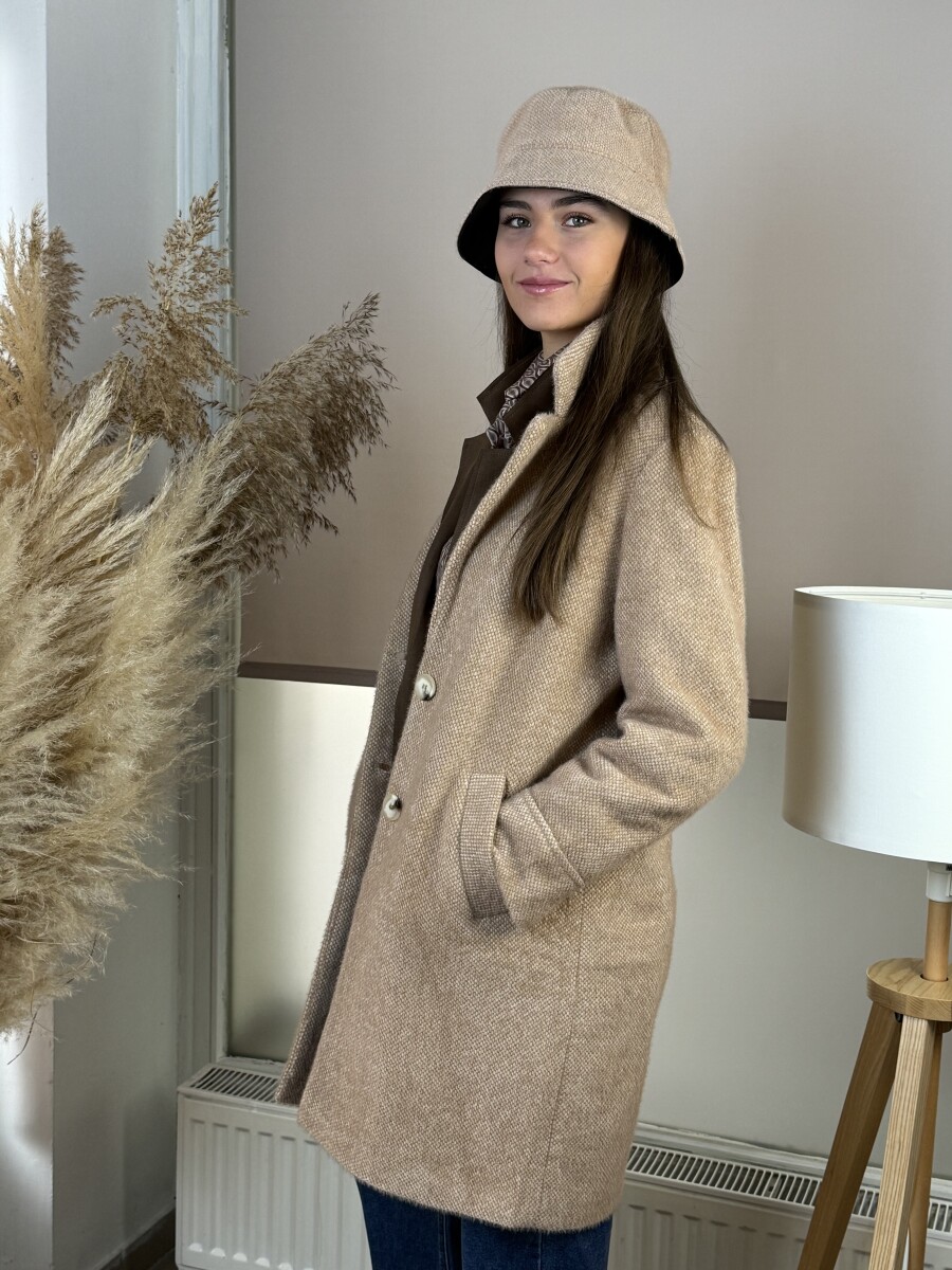 Cirmos szöverkabát - camel - Kép 9