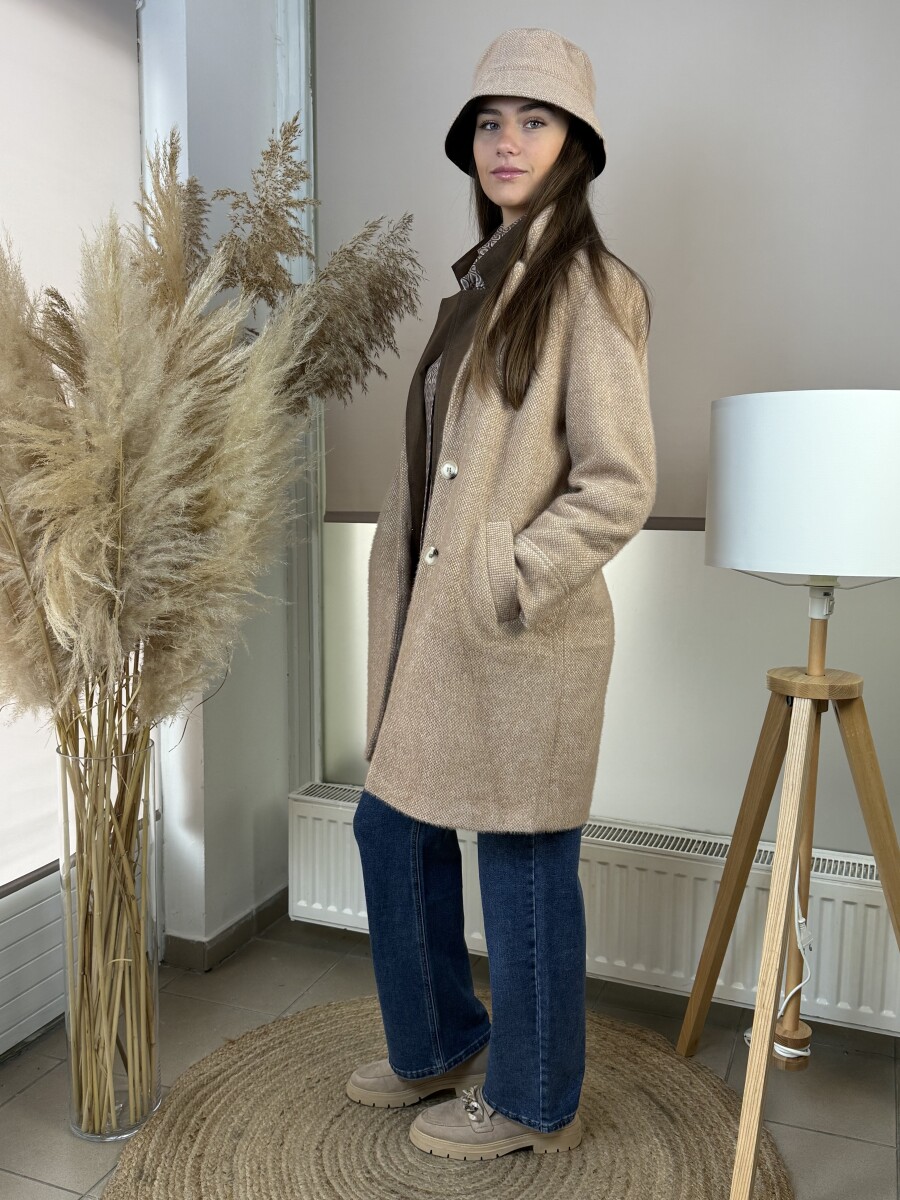 Cirmos szöverkabát - camel - Kép 2